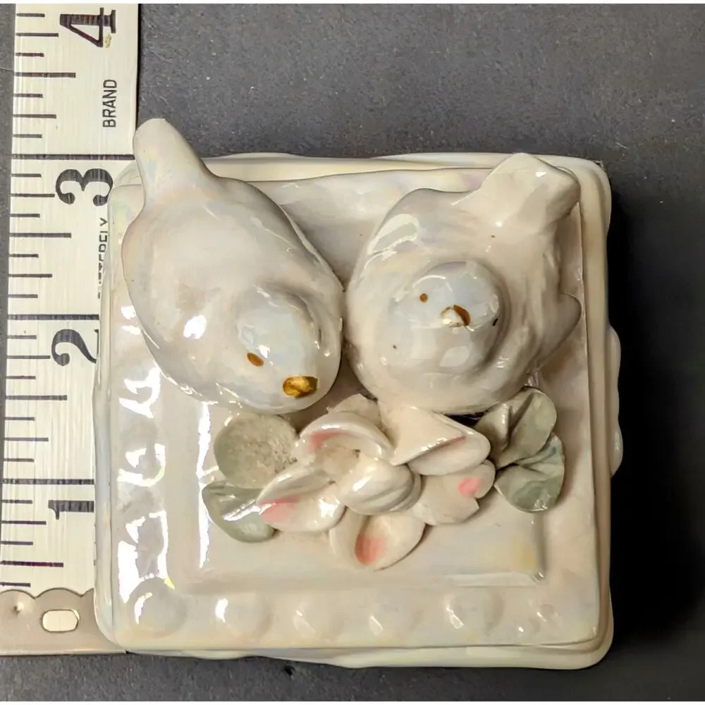 Vtg Lusterware Porcelain Trinket Box 3